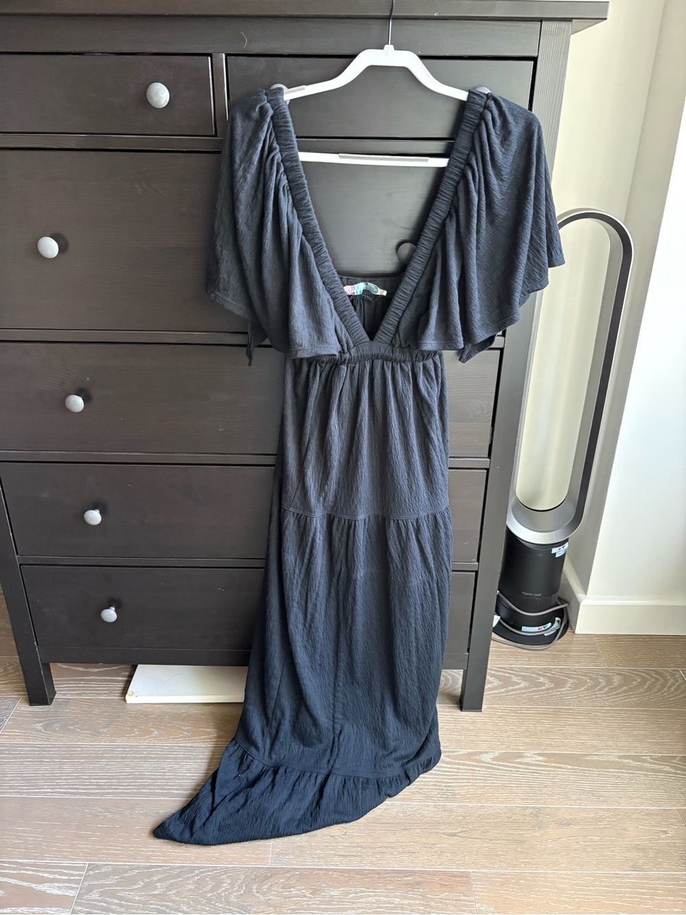 LIKE NEW! Free-est by free people La La Tiered Flutter Sleeve Maxi Dress